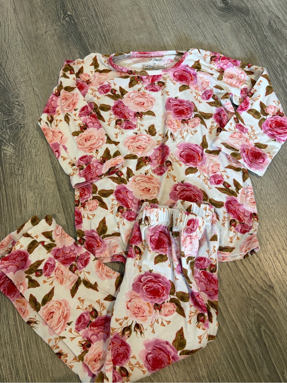 Posh Peanut Pink Rose Floral Long Sleeve Pajama Set